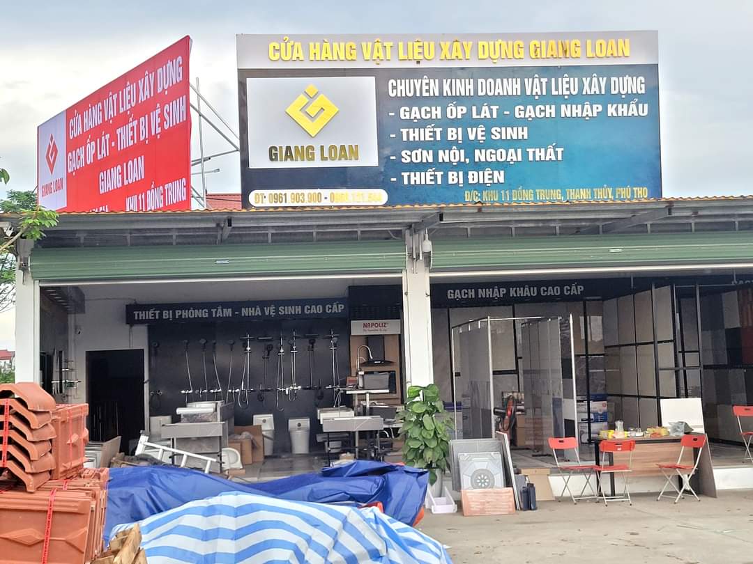 Biển quảng cáo cửa hàng vật liệu xây dựng