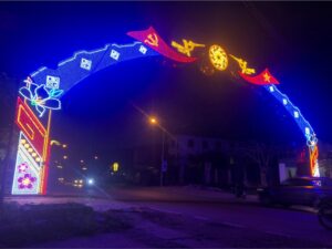 Thiết kế, thi công cổng chào Led, chiếu sáng đô thị